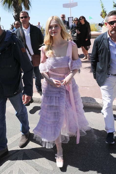 elle fanning purple dress